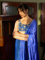 Load image into Gallery viewer, The Cobalt Mirage Saree Set
