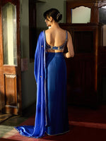 Load image into Gallery viewer, The Cobalt Mirage Saree Set
