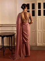 Load image into Gallery viewer, Dusty Onion Pink Draped Saree Set
