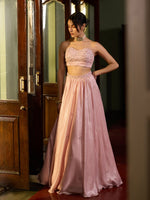 Load image into Gallery viewer, Pink Amarylis Corset Lehenga Set
