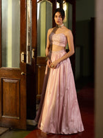 Load image into Gallery viewer, Pink Amarylis Corset Lehenga Set
