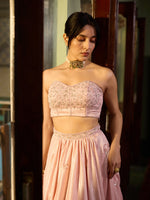 Load image into Gallery viewer, Pink Amarylis Corset Lehenga Set
