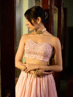 Load image into Gallery viewer, Pink Amarylis Corset Lehenga Set
