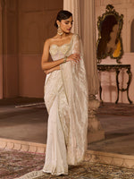 Load image into Gallery viewer, Platinum Tissue Draped Saree Set
