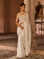 Load image into Gallery viewer, Platinum Tissue Draped Saree Set
