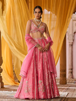 Load image into Gallery viewer, Elysia Pink Tissue Lehenga Set
