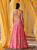 Load image into Gallery viewer, Elysia Pink Tissue Lehenga Set
