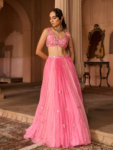 Petal Fade Organza Lehenga Set