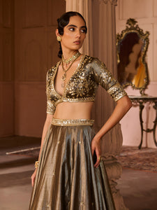 Ember Tissue Lehenga Set