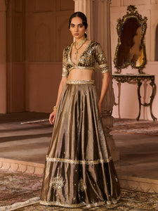 Ember Tissue Lehenga Set