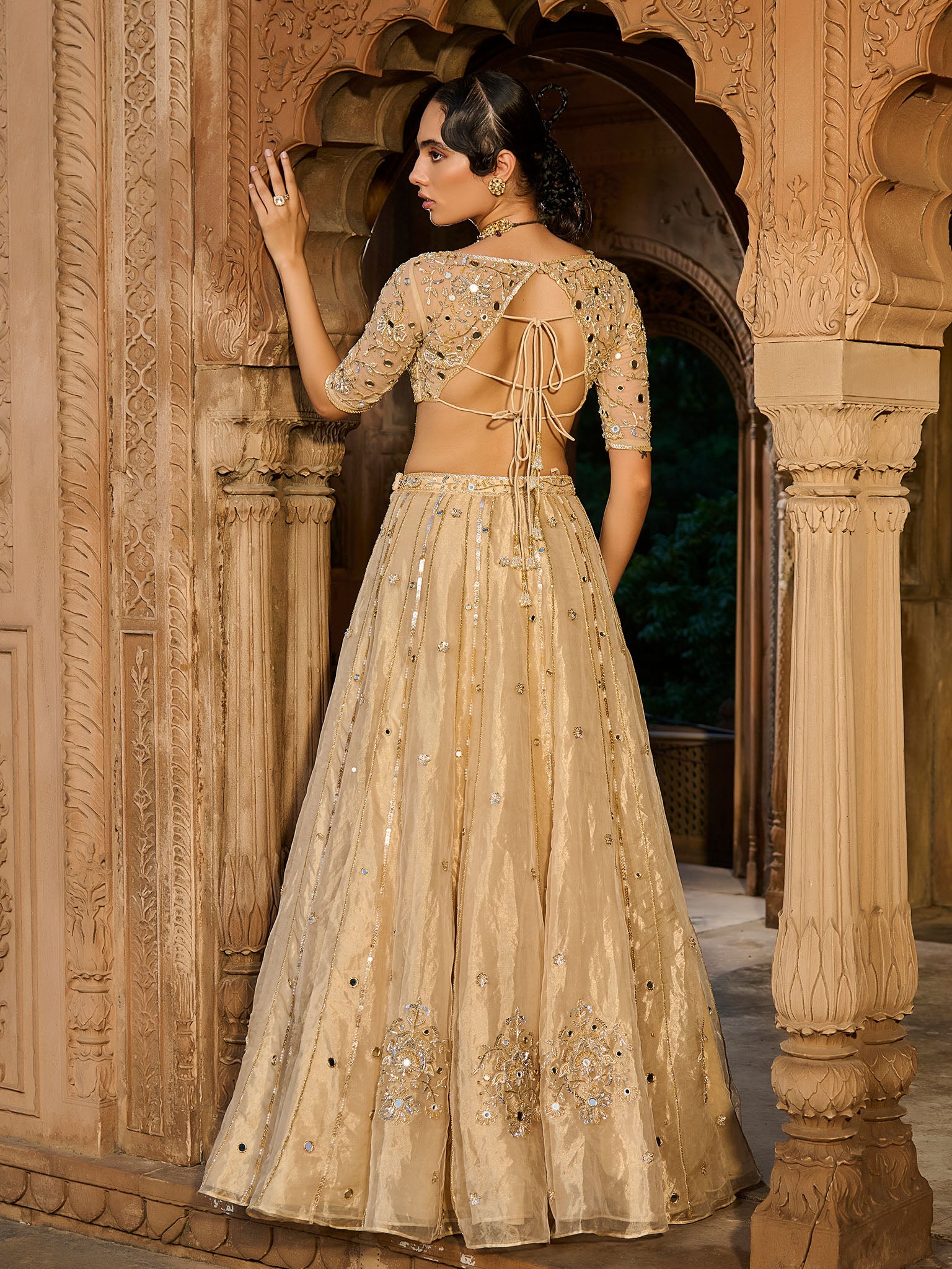 Gold Gaze Tissue Lehenga Set
