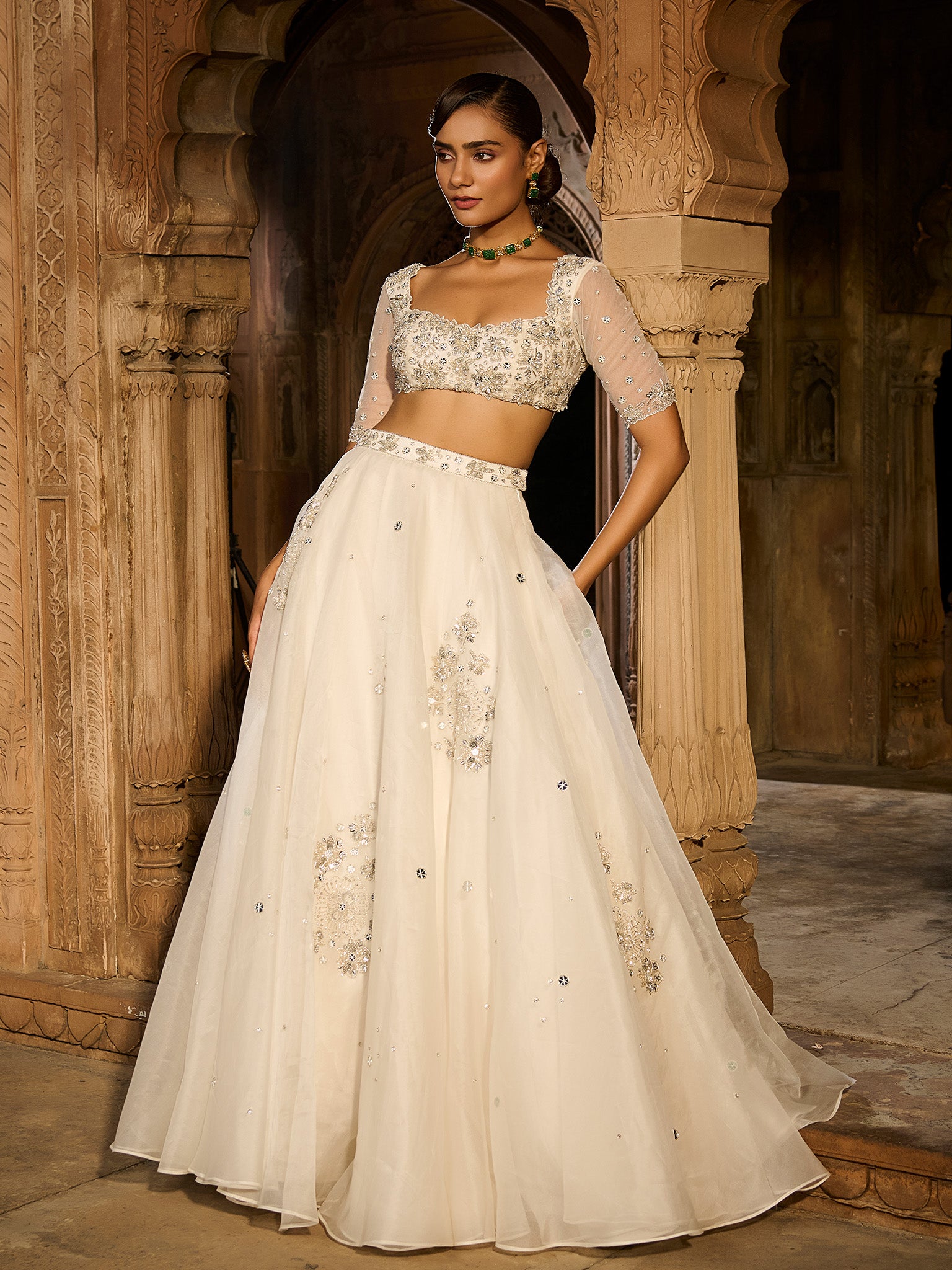 Moonwave Organza Lehenga Set