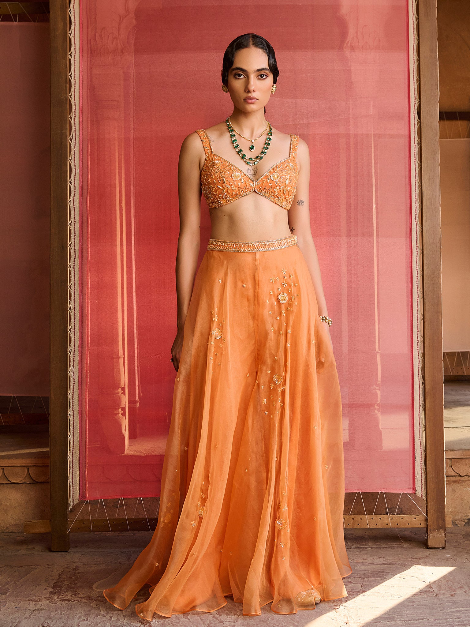 Velora Tangerine Jacket Set