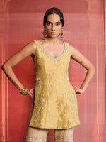 Load image into Gallery viewer, Elina Muted Lime Gold Sharara Set
