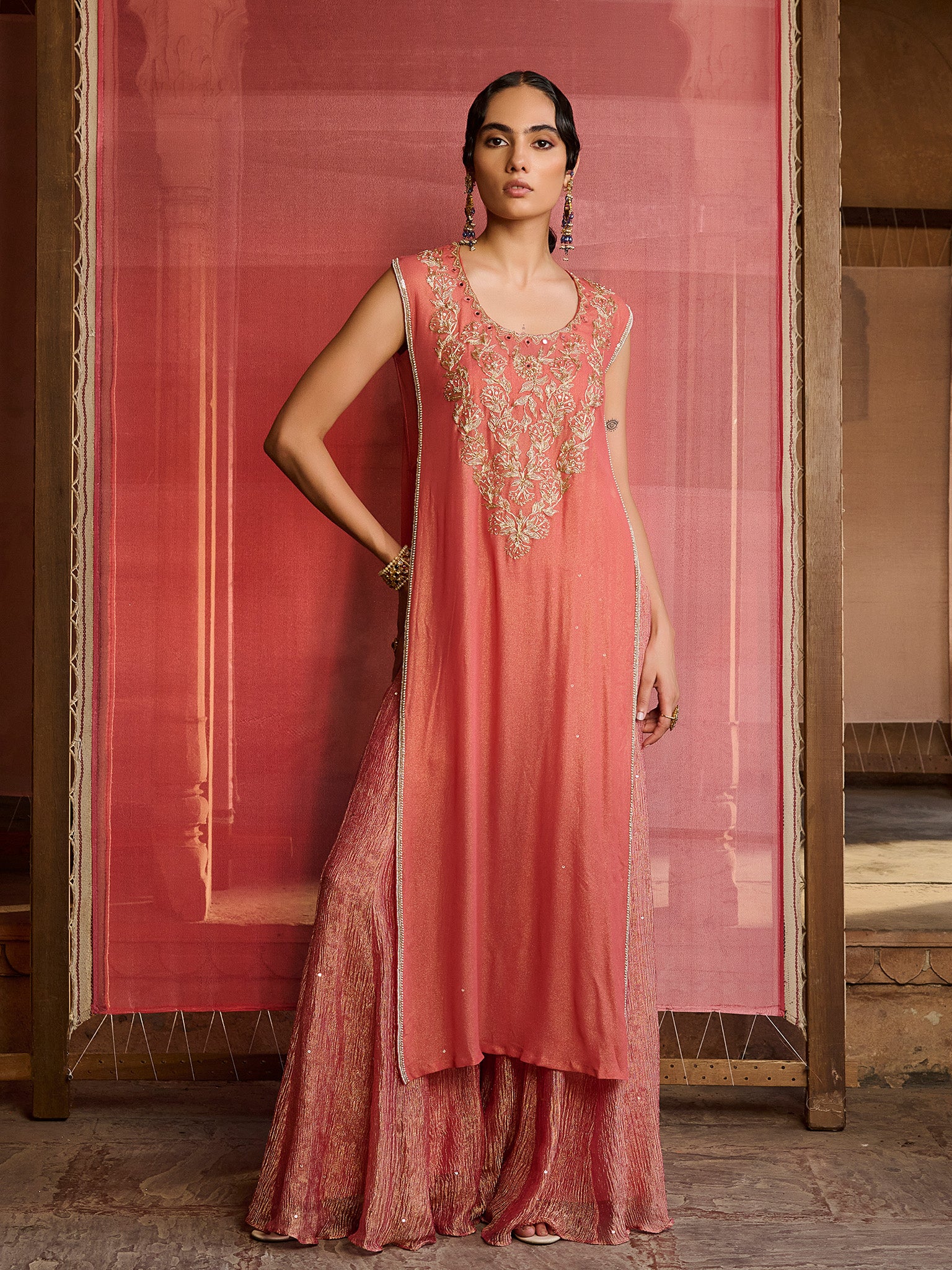 Lumina Coral Kurta Set