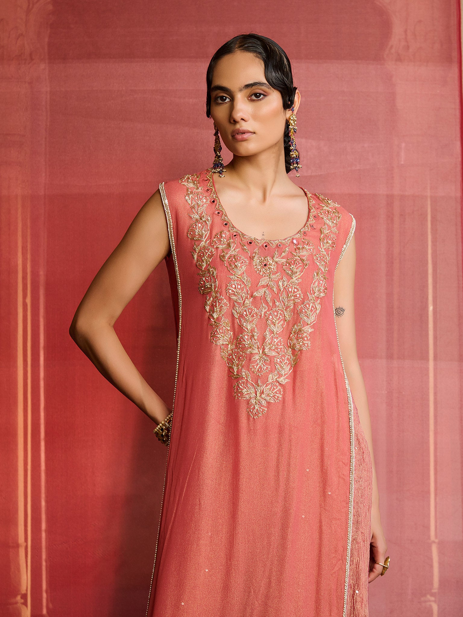 Lumina Coral Kurta Set