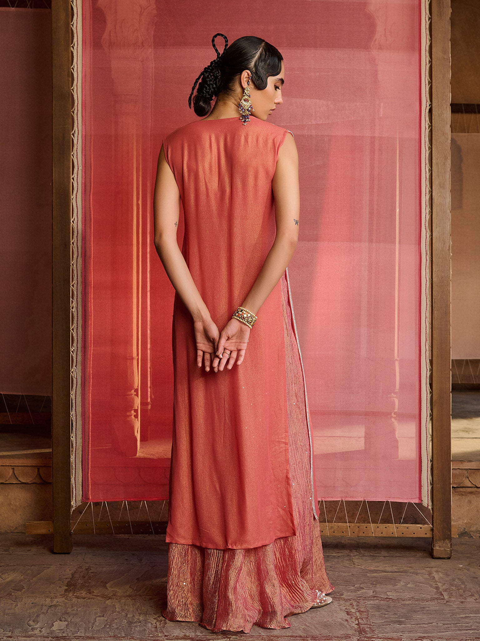 Lumina Coral Kurta Set