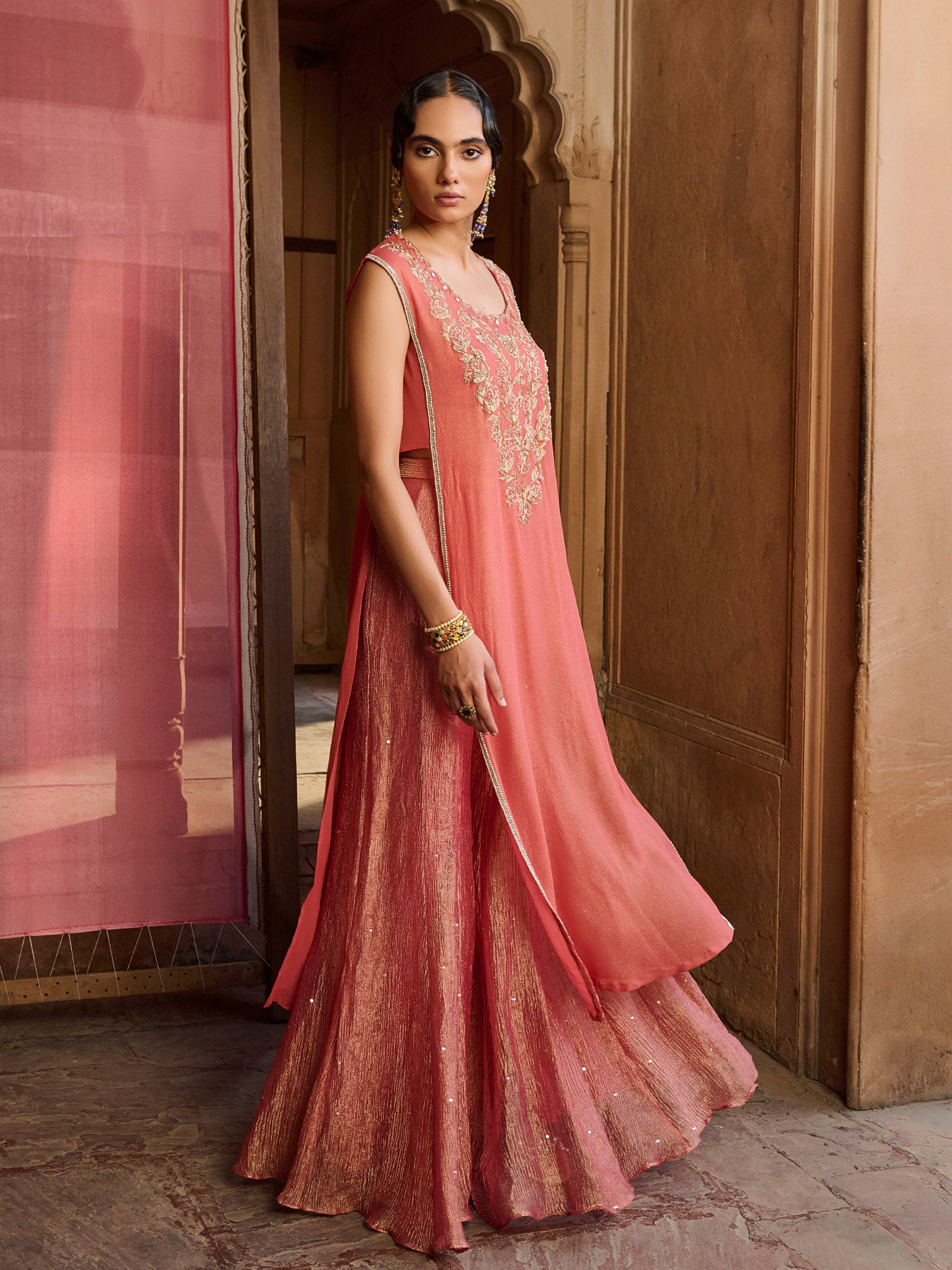 Lumina Coral Kurta Set