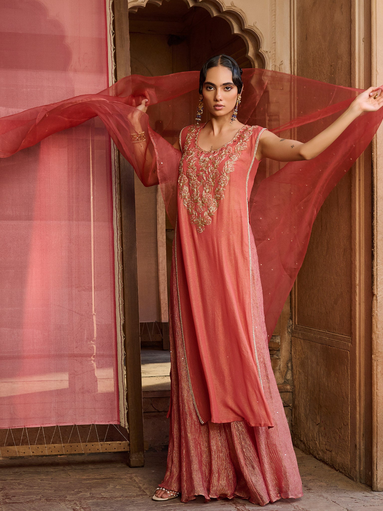 Lumina Coral Kurta Set