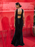 Load image into Gallery viewer, Dusk Willow Black Lehenga Set

