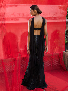 Dusk Willow Black Lehenga Set