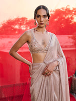 Load image into Gallery viewer, Champagne Blush Saree Set
