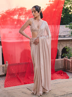 Load image into Gallery viewer, Champagne Blush Saree Set
