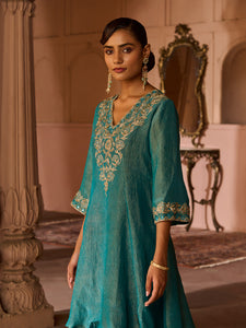Azure Peacock Blue Suit Set