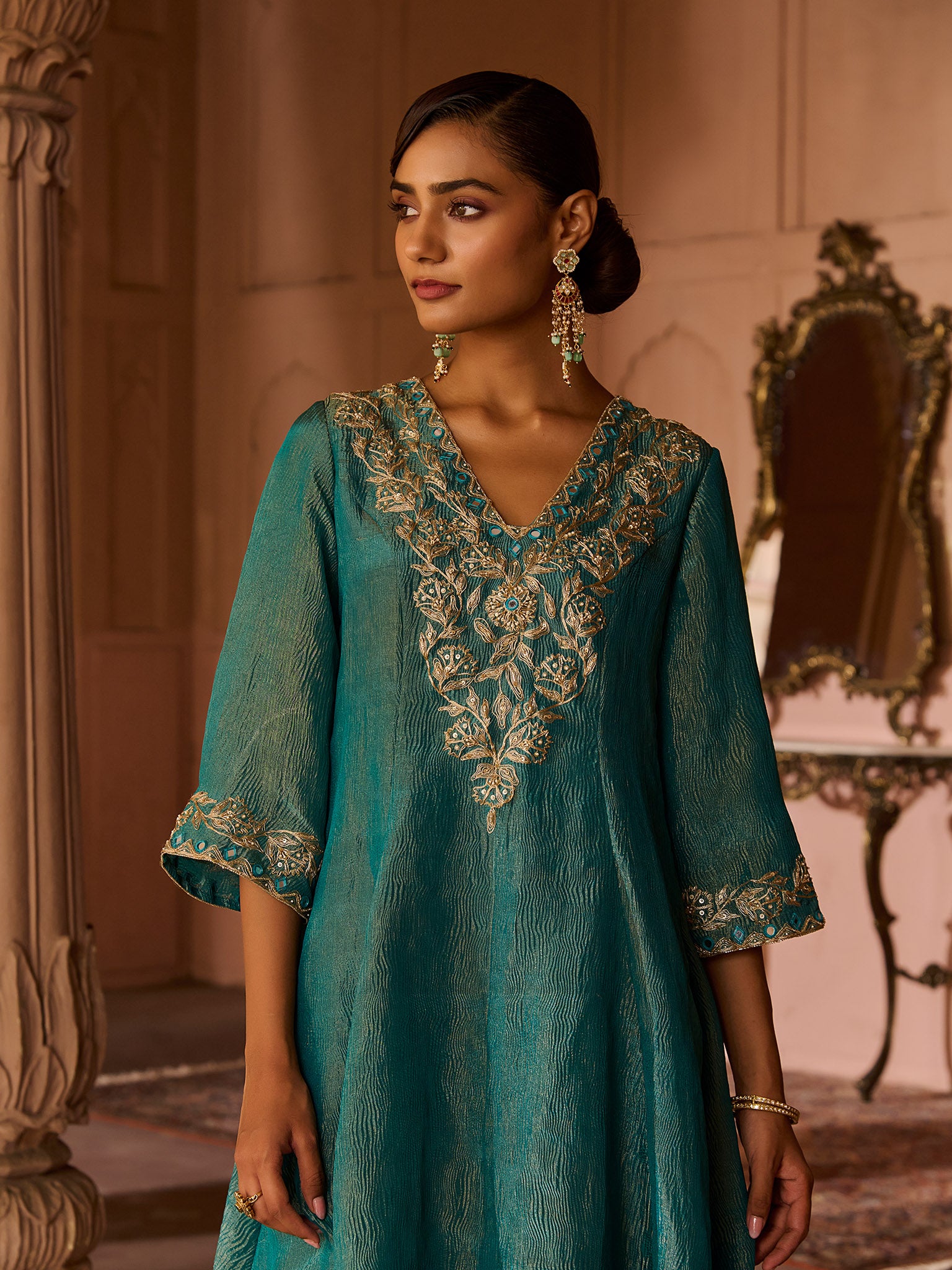 Azure Peacock Blue Suit Set