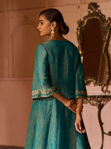 Azure Peacock Blue Suit Set