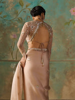 Load image into Gallery viewer, Sienna Gold Satin Organza Saree Set
