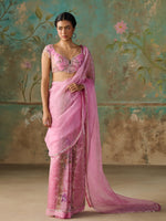 Load image into Gallery viewer, Gardenia Pink Organza Tissue Saree Set
