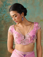 Load image into Gallery viewer, Gardenia Pink Organza Tissue Saree Set
