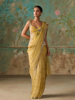 Load image into Gallery viewer, Soline Lime Tissue Saree Set
