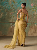 Load image into Gallery viewer, Soline Lime Tissue Saree Set
