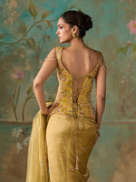 Load image into Gallery viewer, Soline Lime Tissue Saree Set

