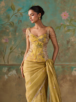 Load image into Gallery viewer, Soline Lime Tissue Saree Set
