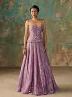 Load image into Gallery viewer, Lavender Éclat Tissue Lehenga Set
