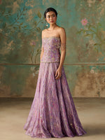 Load image into Gallery viewer, Lavender Éclat Tissue Lehenga Set
