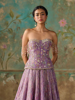 Load image into Gallery viewer, Lavender Éclat Tissue Lehenga Set

