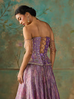 Load image into Gallery viewer, Lavender Éclat Tissue Lehenga Set
