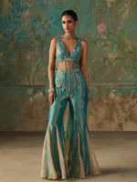 Load image into Gallery viewer, Everglow Blue Turquoise Sharara Set
