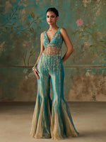 Load image into Gallery viewer, Everglow Blue Turquoise Sharara Set
