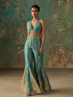Load image into Gallery viewer, Everglow Blue Turquoise Sharara Set
