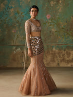 Load image into Gallery viewer, Halo Gold Lehenga Set
