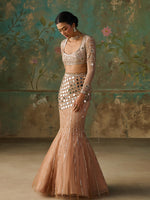 Load image into Gallery viewer, Halo Gold Lehenga Set
