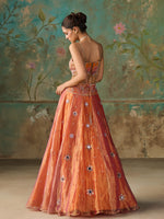 Load image into Gallery viewer, Gulnaar Orange Tissue Lehenga Set
