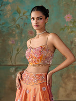 Load image into Gallery viewer, Gulnaar Orange Tissue Lehenga Set
