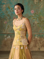 Load image into Gallery viewer, Zareen Moss Green Tissue Lehenga Set
