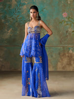 Load image into Gallery viewer, Iriah Royal Blue Sharara Set
